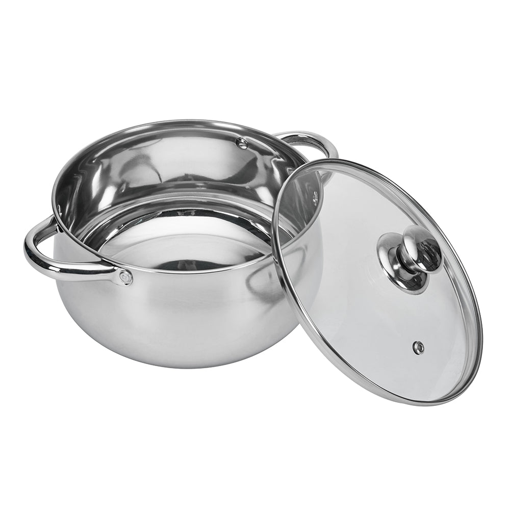 Buy Bergner Stainless Steel Induction Compatible Casserole with Glass Lid  Set of 3 (Silver) Online- At Home by Nilkamal
