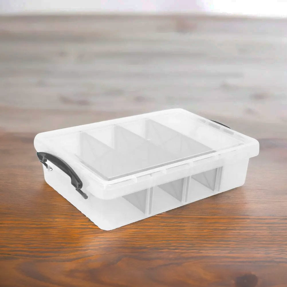 Food Storage Containers Set 4 Divided Plates Tray w/ 4 Lids for