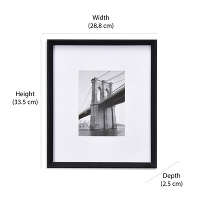 Single MDF Wall Mounted Photo Frame (Black, 5 x 7 Inch)