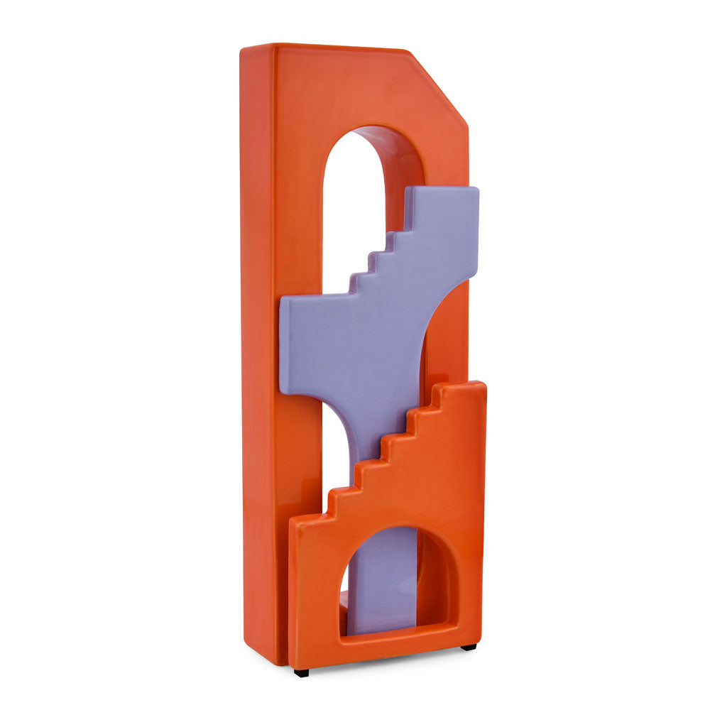 Decorative Arch Stairs Design Dolomite Vase (Orange & Purple)