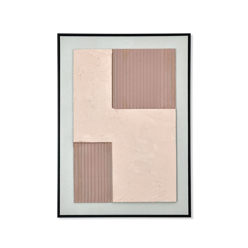 Square Texture Canvas Wall Painting (Brown & Beige)