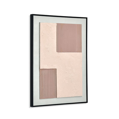 Square Texture Canvas Wall Painting (Brown & Beige)