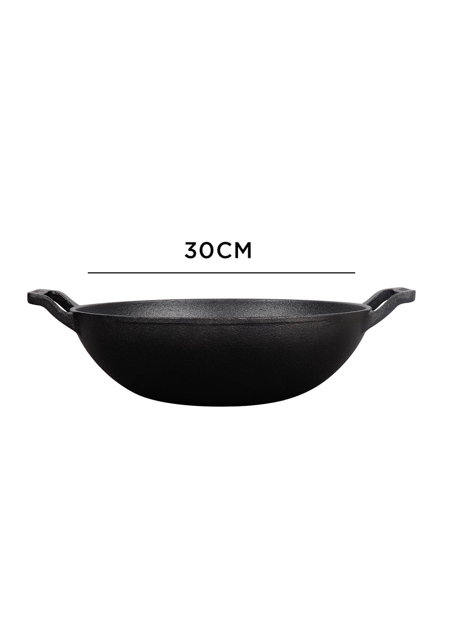 MEYER Cast Iron Kadai w/ Glass Lids 30cm – Wajan Panci