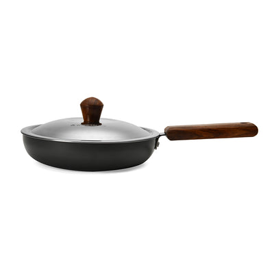 Wonderchef Ebony Deep Fry Pan with Lid 20cm