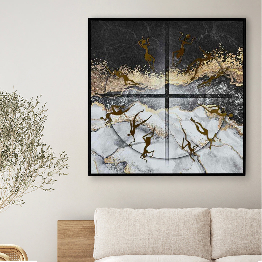 Buy Fluid Art With Human Figuries Painting (Black  Gold) Online- @Home by  Nilkamal Nilkamal At-home @home