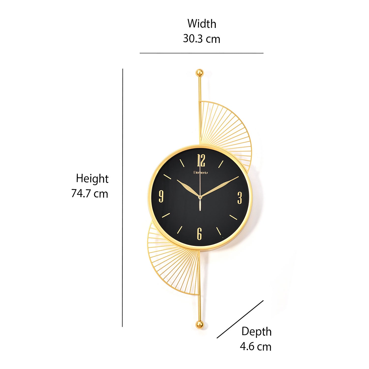 Black and Gold vintage Wall Clock (small) – homesoulindia