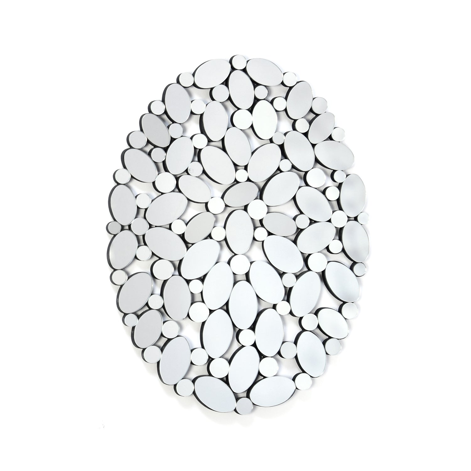 Buy Bubbles Oval Decorative Glass Mirror (Silver) Online- @Home by Nilkamal