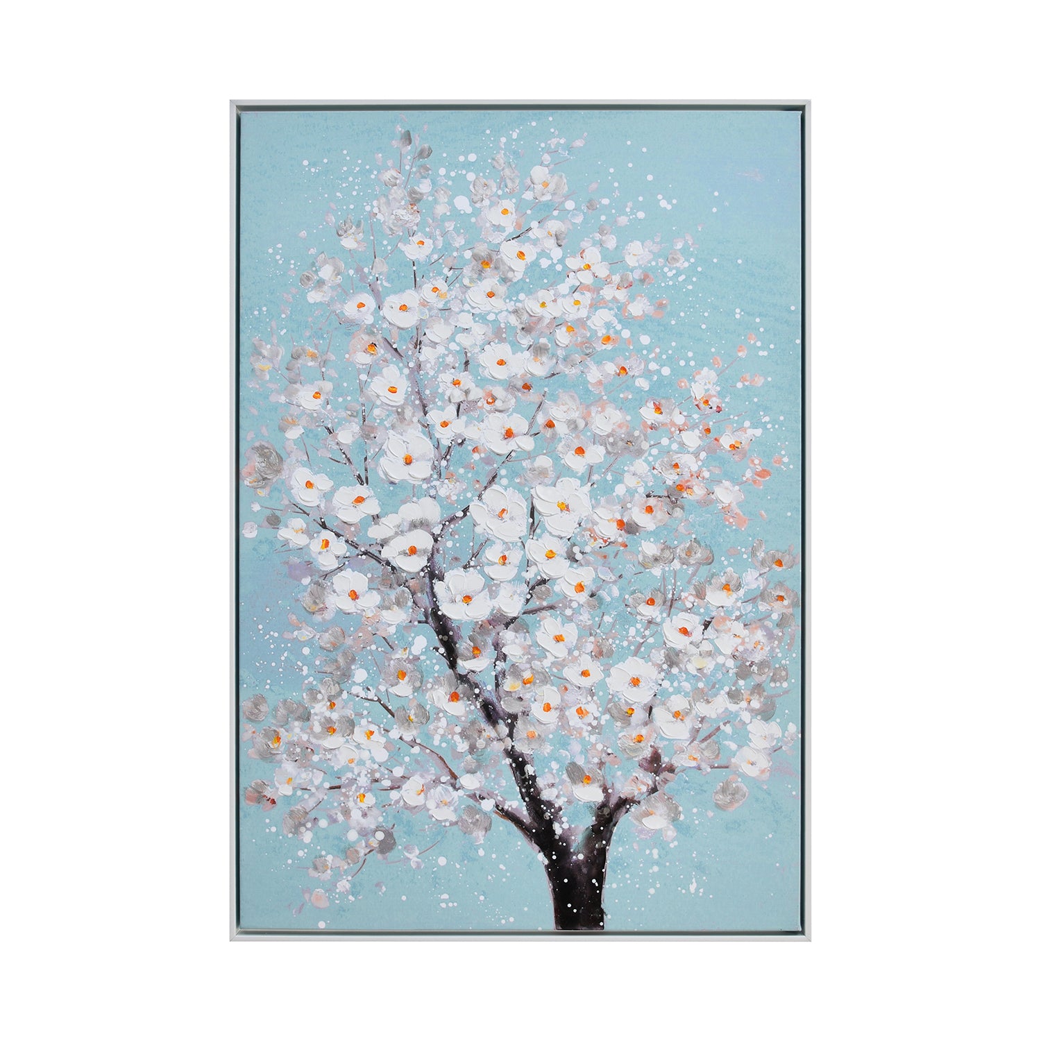 Buy Floral Tree Canvas Wall Painting Seagreen & White Online- At Home by  Nilkamal