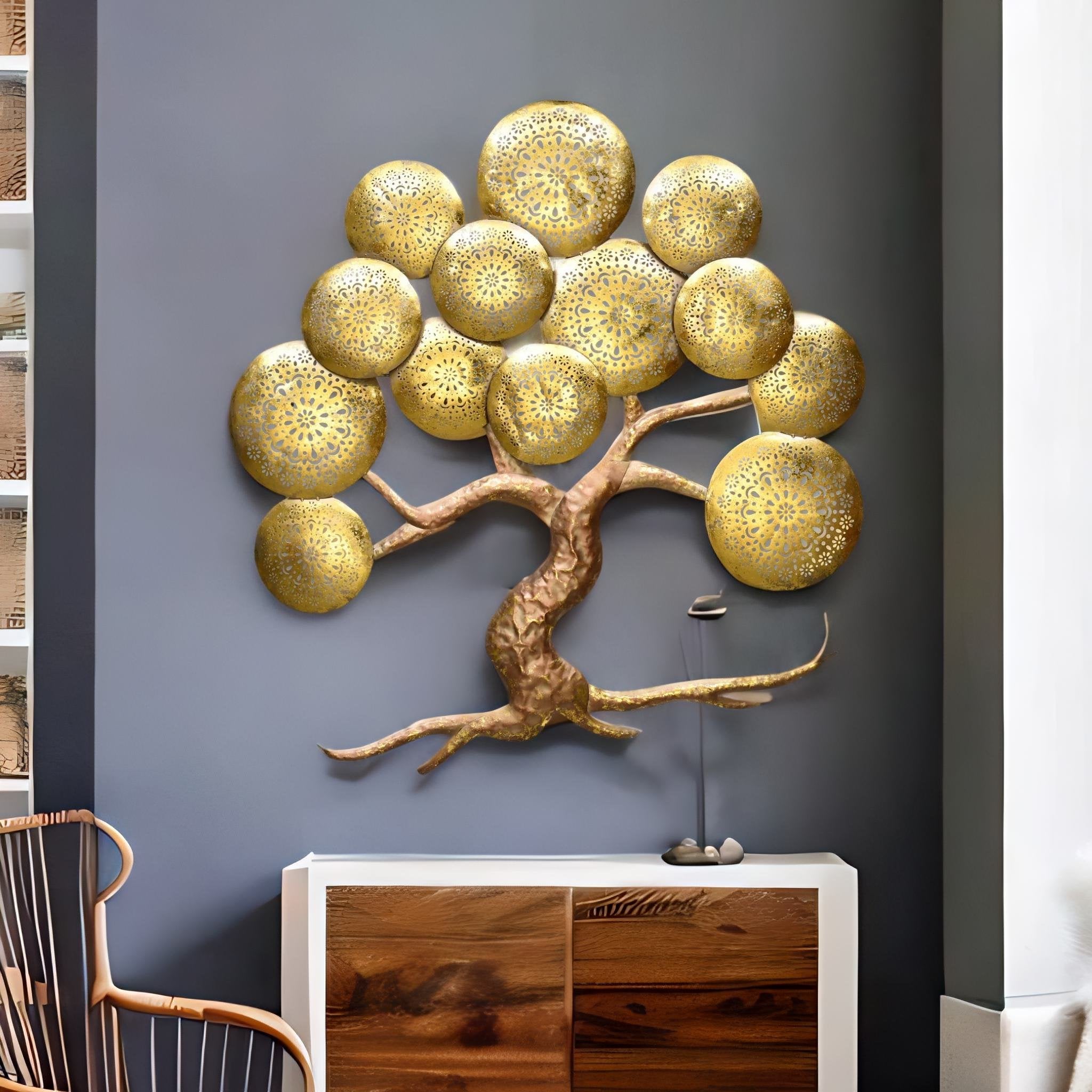 Buy Blooming Tree Wall Decor Brown  Gold Online- @Home by Nilkamal  Nilkamal At-home @home